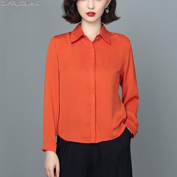 women's blouses & shirts 2021 long sleeve slim korean fashion imitated silk satin spring summer elegant solid office blouse femme, White
women's blouses & shirts 2021 long sleeve slim korean fashion imitated silk satin spring summer elegant solid office blouse femme, White