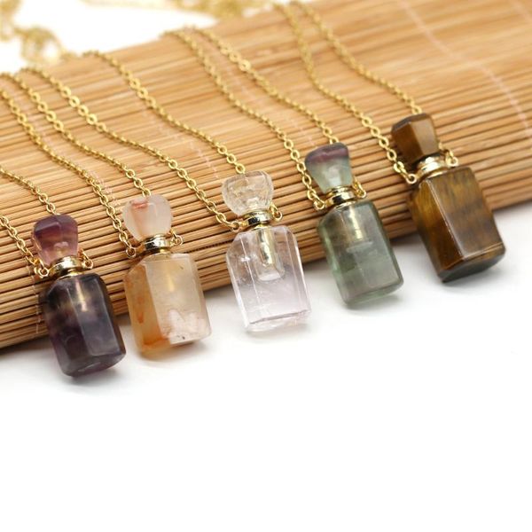 pendant necklaces fashion women essential oil chains necklace natural stone perfume bottle for jewelry 16x36mm 60+5cm, Silver
pendant necklaces fashion women essential oil chains necklace natural stone perfume bottle for jewelry 16x36mm 60+5cm, Silver