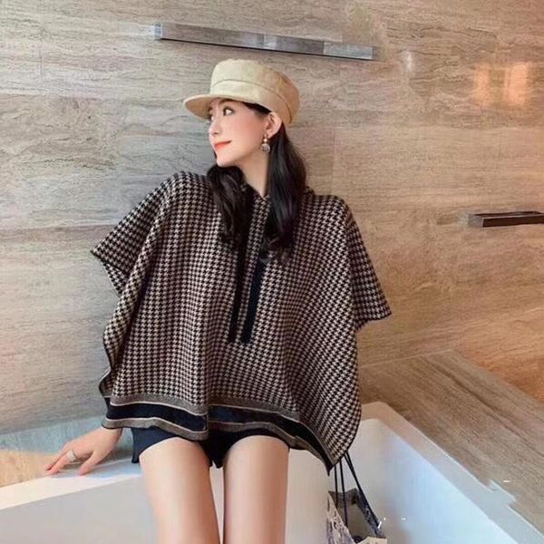 scarves 2021 autumn and winter wool thousand bird lattice pullover cloak fashion high street warm hat women's shawl poncho stole, Blue;gray
scarves 2021 autumn and winter wool thousand bird lattice pullover cloak fashion high street warm hat women's shawl poncho stole, Blue;gray