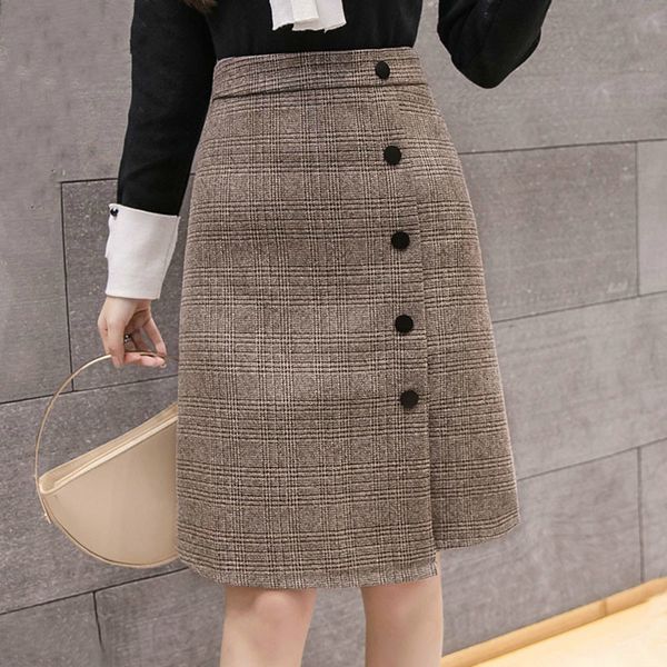 faldas mujer moda high waist skirt tweed skirt knee-length button a-line casual skirts womens plaid skirt for women 7485 50 210522, Black
faldas mujer moda high waist skirt tweed skirt knee-length button a-line casual skirts womens plaid skirt for women 7485 50 210522, Black