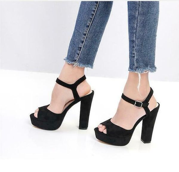 dress shoes spring summer women's chunky super high-heeled fish-mouth sandals open toe large size platforms ladies pumps, Black
dress shoes spring summer women's chunky super high-heeled fish-mouth sandals open toe large size platforms ladies pumps, Black