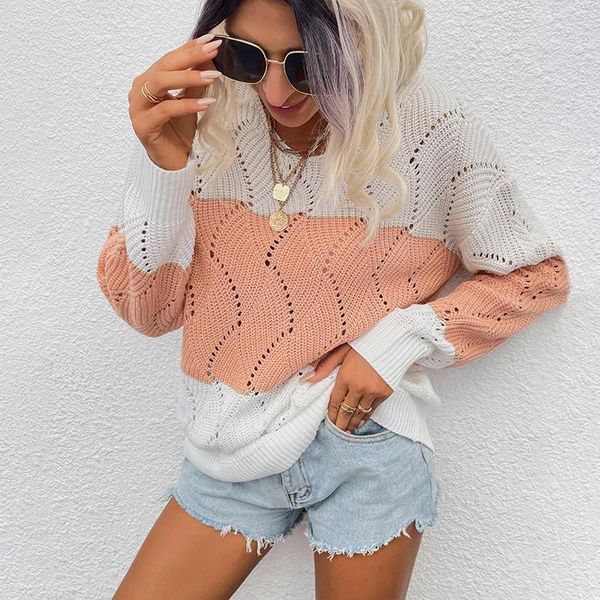 women's sweaters hollow out wool sweater color patchwork o neck knitted for women oversized pullovers female winter warm jumper, White;black
women's sweaters hollow out wool sweater color patchwork o neck knitted for women oversized pullovers female winter warm jumper, White;black
