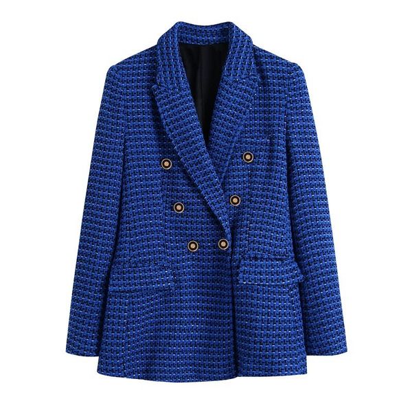 women's suits & blazers women 2022 fashion tweed double breasted blazer coat vintage long sleeve flap pockets female outerwear streetwe, White;black
women's suits & blazers women 2022 fashion tweed double breasted blazer coat vintage long sleeve flap pockets female outerwear streetwe, White;black