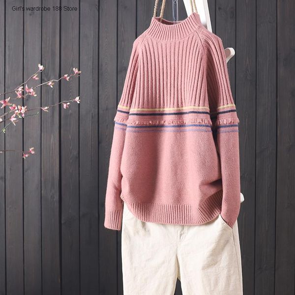 women's sweaters a collection of autumn and winter products with versatile artistic jacquard stitching knitwear long sleeve half high, White;black
women's sweaters a collection of autumn and winter products with versatile artistic jacquard stitching knitwear long sleeve half high, White;black
