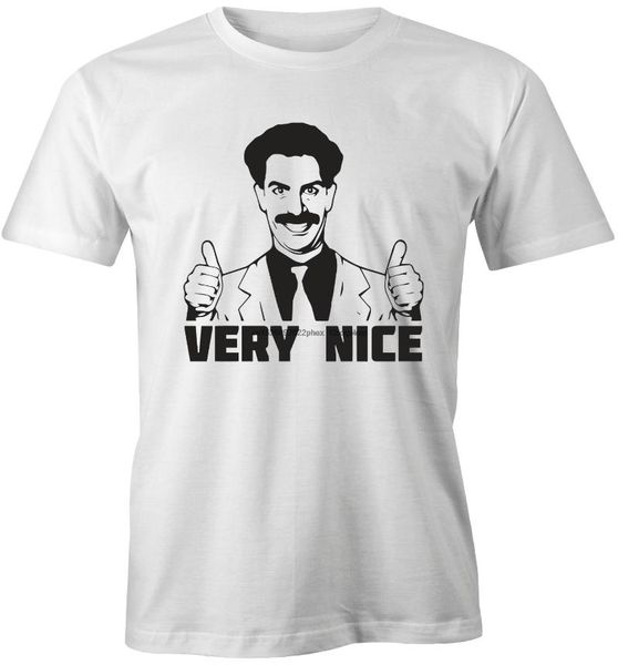 men's t-shirts very nice borat tee sasha baron cohen ali g - funny shirt, White;black
men's t-shirts very nice borat tee sasha baron cohen ali g - funny shirt, White;black