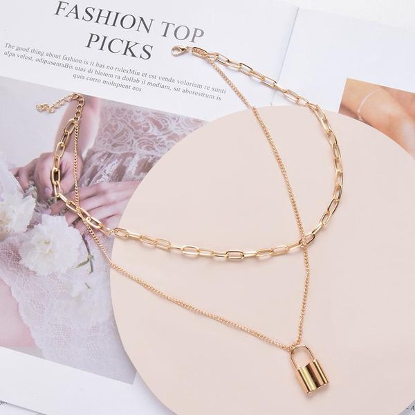 chains europe and the united states cross-border multilayer long necklace creative retro simple lock pendant double, Silver
chains europe and the united states cross-border multilayer long necklace creative retro simple lock pendant double, Silver