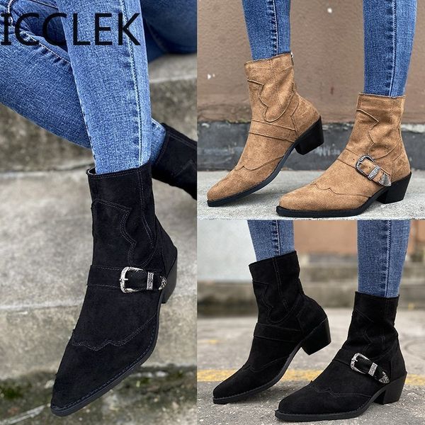 boot square heel women boots buckle ankle new pointed toe lady shoes spring autumn footwear casual heels 210428, Black
boot square heel women boots buckle ankle new pointed toe lady shoes spring autumn footwear casual heels 210428, Black