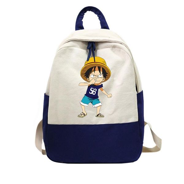 backpack funny one piece canvas bag zipper messenger school students book daypack boy travel cosplay