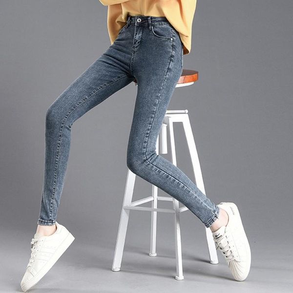 style trousers slimming korean denim jeans stretch tight pencil pants 2021 women's feet high waist, Blue
style trousers slimming korean denim jeans stretch tight pencil pants 2021 women's feet high waist, Blue