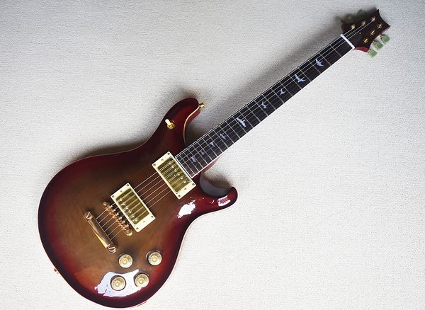 brown electric guitar with gold hardware,rosewood fretboard,bird inlay,can be customized as request
brown electric guitar with gold hardware,rosewood fretboard,bird inlay,can be customized as request