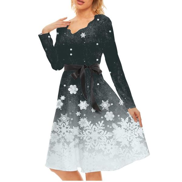 casual dresses 40# christmas snowflake print dress long-sleeved a-line loose gradient party waistband v-neck pleated elegant midi, Black;gray
casual dresses 40# christmas snowflake print dress long-sleeved a-line loose gradient party waistband v-neck pleated elegant midi, Black;gray