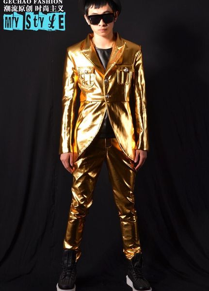 men suits designs homme terno stage costumes for singers gold tuxedo blazer dance clothes jacket style dress punk rock men's & blazers, White;black
men suits designs homme terno stage costumes for singers gold tuxedo blazer dance clothes jacket style dress punk rock men's & blazers, White;black