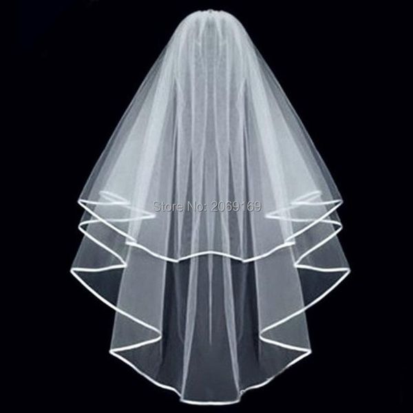 bridal veils wholesale simple white ivory tulle wedding two layer ribbon edge custom made accesories, Black
bridal veils wholesale simple white ivory tulle wedding two layer ribbon edge custom made accesories, Black