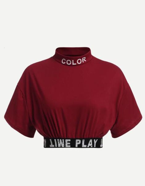women's t-shirt 2021 fashion street elastic short sleeve letter half high collar navel k6hk, White
women's t-shirt 2021 fashion street elastic short sleeve letter half high collar navel k6hk, White