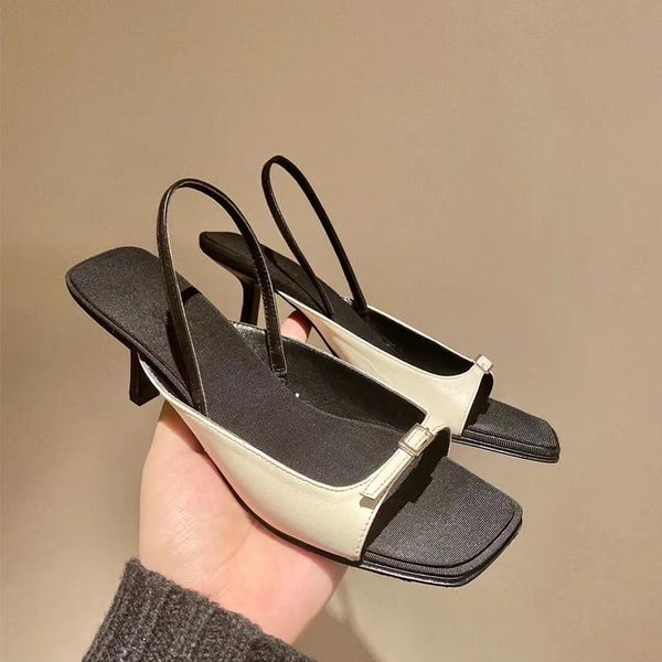 dress shoes 2021 summer buckle heels women sandals brand designer open square toe strap ladies party wedding thin pumps, Black
dress shoes 2021 summer buckle heels women sandals brand designer open square toe strap ladies party wedding thin pumps, Black