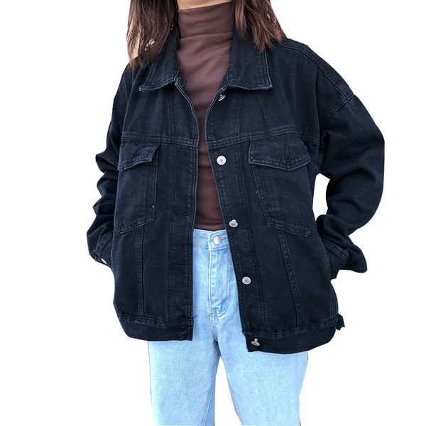 women basic coats spring denim jacket vintage long sleeve jeans jackets slim female coat casual girls outwear windbreaker 210522, Black;brown
women basic coats spring denim jacket vintage long sleeve jeans jackets slim female coat casual girls outwear windbreaker 210522, Black;brown