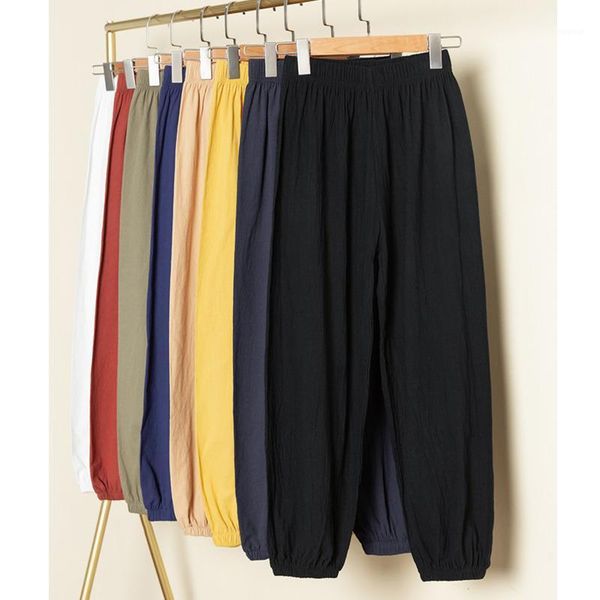 #1921 summer cotton linen pants for women loose elastic waist harem vintage thin bloomer woman ankle-length trousers, Black;white
#1921 summer cotton linen pants for women loose elastic waist harem vintage thin bloomer woman ankle-length trousers, Black;white
