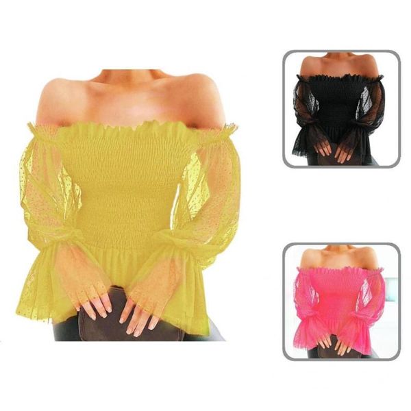 women's blouses & shirts women blouse trendy lightweight slim fit off shoulder dot print for cocktail party, White
women's blouses & shirts women blouse trendy lightweight slim fit off shoulder dot print for cocktail party, White