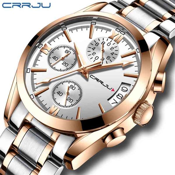 relogio masculino crrju men luxury brand military sport watch men's quartz clock male full steel chronograph business wristwatch 210517, Slivery;brown
relogio masculino crrju men luxury brand military sport watch men's quartz clock male full steel chronograph business wristwatch 210517, Slivery;brown