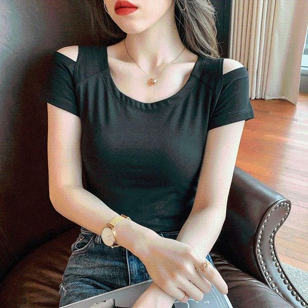 t-shirt short sleeves korean skinny pure cotton t-shirts girls ladies basic shirts tee tees off strapless women's, White
t-shirt short sleeves korean skinny pure cotton t-shirts girls ladies basic shirts tee tees off strapless women's, White