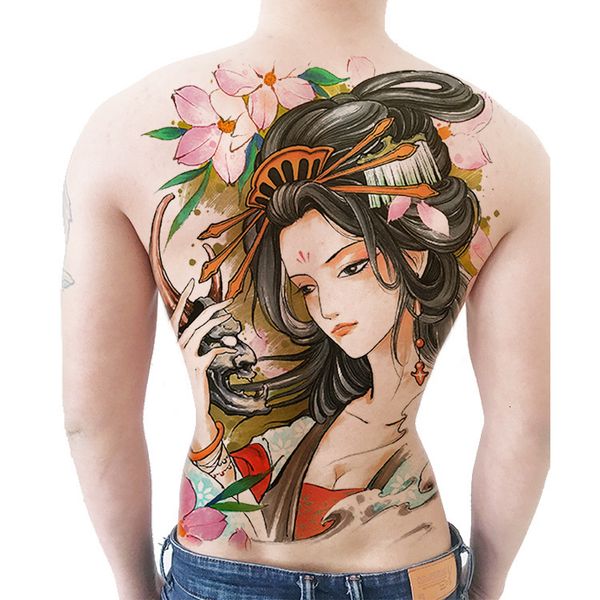 peach blossom geisha skeleton full back tattoo sticker men and women waterproof durable simulation
peach blossom geisha skeleton full back tattoo sticker men and women waterproof durable simulation