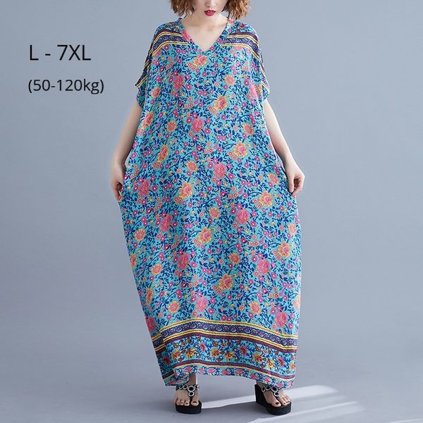 dresses plus size 7xl 6xl 5xl summer long dress femme robe bohemian print cotton blend casual clothing ladies v neck maxi beach dresses, Black;gray
dresses plus size 7xl 6xl 5xl summer long dress femme robe bohemian print cotton blend casual clothing ladies v neck maxi beach dresses, Black;gray