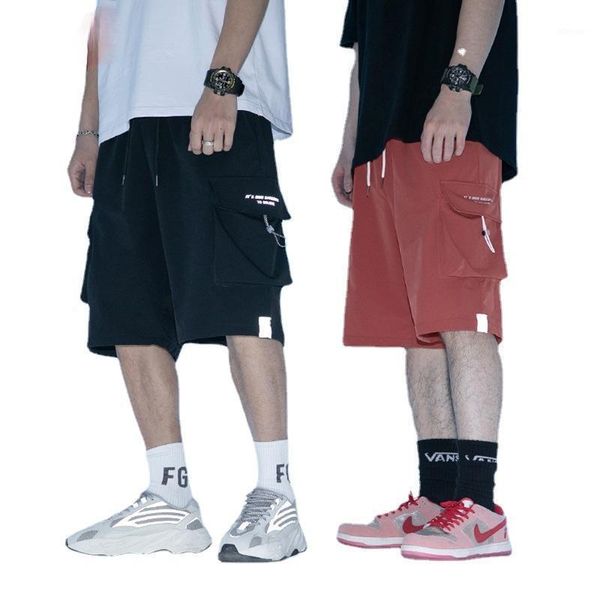 men's shorts 2021 summer tooling five-point pants loose functional wind pocket drawstring, White;black
men's shorts 2021 summer tooling five-point pants loose functional wind pocket drawstring, White;black