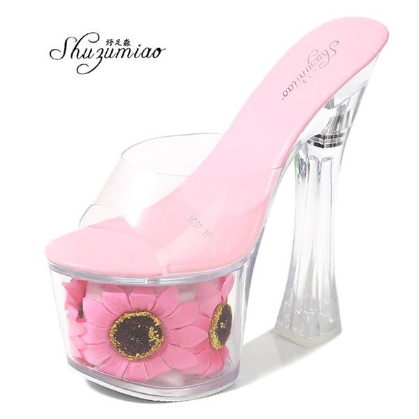 women model shoes heels super high 17cm sunflower waterproof sandals transparent clear heel crystal wedding, Black
women model shoes heels super high 17cm sunflower waterproof sandals transparent clear heel crystal wedding, Black