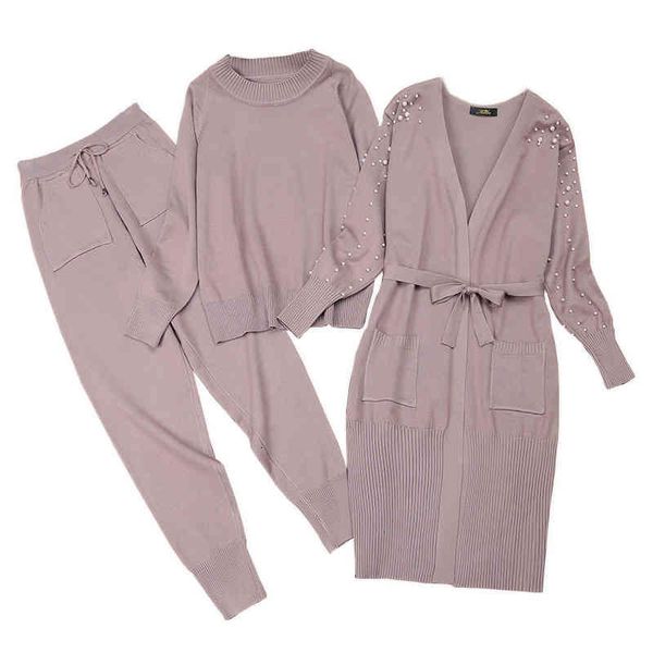 women's two piece pants -suteres de punto para mujer, abrigos largos y pantalones perlas, conjuntos 3 uds. de manga larga, suteres, White
women's two piece pants -suteres de punto para mujer, abrigos largos y pantalones perlas, conjuntos 3 uds. de manga larga, suteres, White
