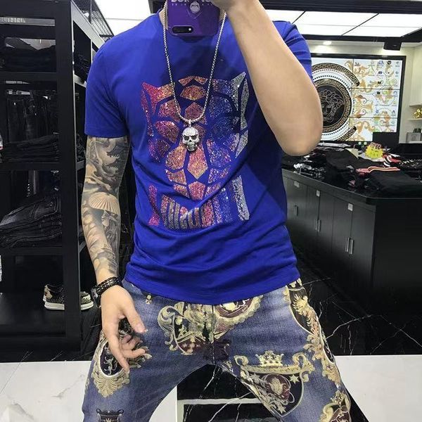 men's t-shirts european plus size high-end animal shiny diamond t-shirt summer original business slim design fashion short sleeves, White;black
men's t-shirts european plus size high-end animal shiny diamond t-shirt summer original business slim design fashion short sleeves, White;black