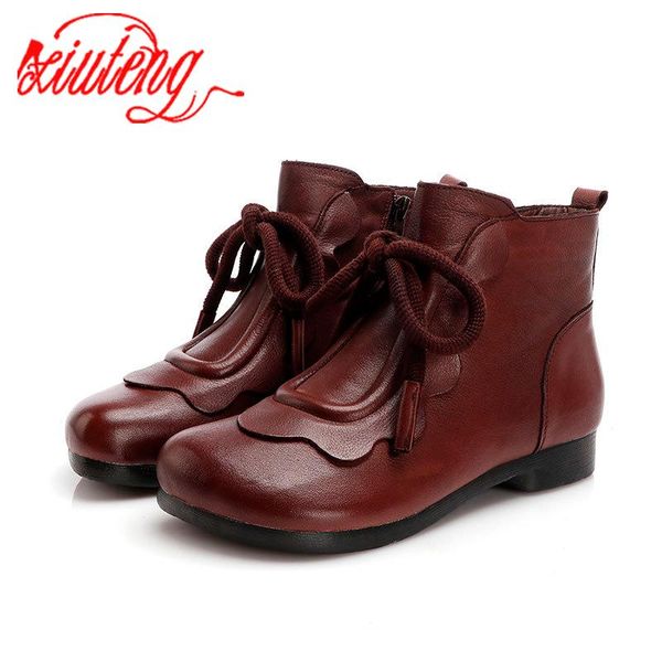 boots xiuteng 2021 womon genuine leather shoes woman lace up autumn ankle female rubber ladies flat with sport, Black
boots xiuteng 2021 womon genuine leather shoes woman lace up autumn ankle female rubber ladies flat with sport, Black