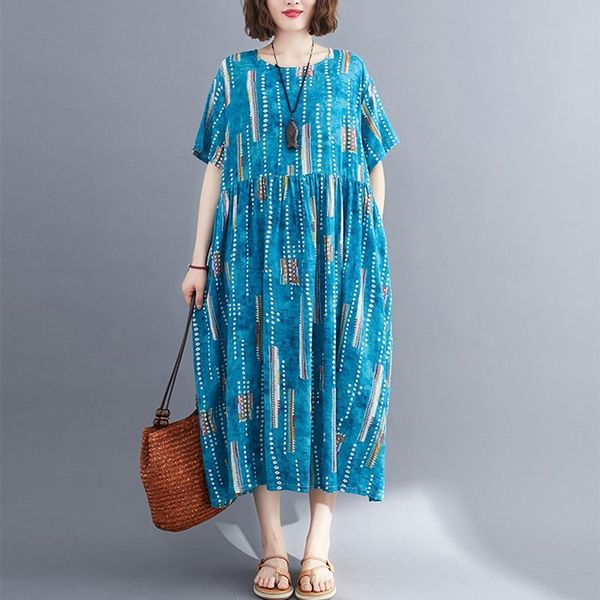 oversized women cotton linen casual dress new arrival summer simple style vintage print loose female long dresses s3247 210412, Black;gray
oversized women cotton linen casual dress new arrival summer simple style vintage print loose female long dresses s3247 210412, Black;gray