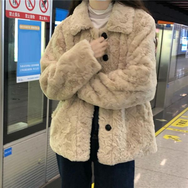 women's jackets cmaz 2021 autumn winter thick coats for women plush coat and korean style loose bf retro hong kong f, Black;brown
women's jackets cmaz 2021 autumn winter thick coats for women plush coat and korean style loose bf retro hong kong f, Black;brown