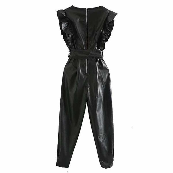 women's jumpsuits & rompers chic pu leather ruffles sashes women fashion black v neck jumpsuit elegant ladies sleev m0tz, Black;white
women's jumpsuits & rompers chic pu leather ruffles sashes women fashion black v neck jumpsuit elegant ladies sleev m0tz, Black;white