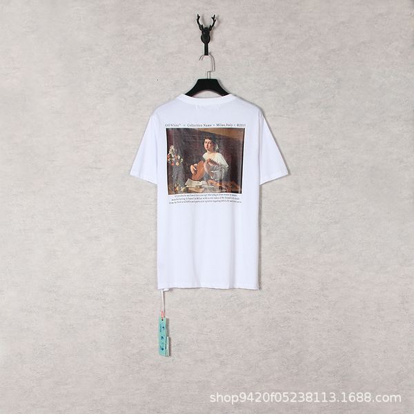 2021 spring and summer new off guzheng women's oil painting series round neck pullover short sleeve for men women, White;black
2021 spring and summer new off guzheng women's oil painting series round neck pullover short sleeve for men women, White;black