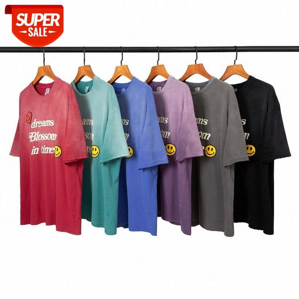 american street foam letter printing short-sleeved oversize loose gradual change old men and women hip-hop t-shirt #no2u, White;black