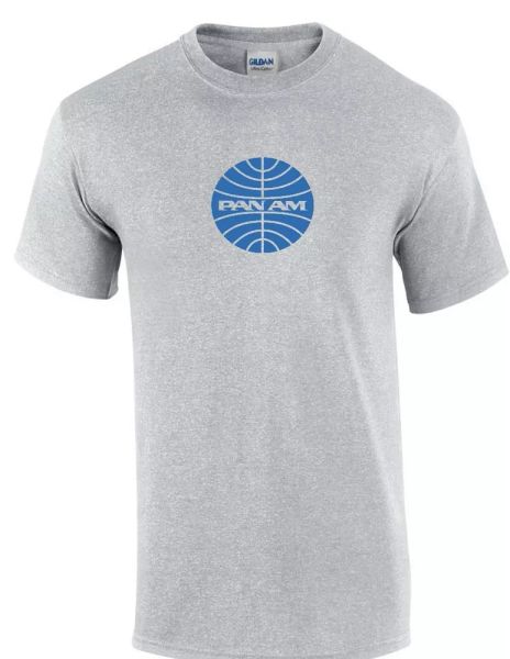 pan am blue logo pan american world airways airline sport gray cotton t-shirt, White;black
pan am blue logo pan american world airways airline sport gray cotton t-shirt, White;black