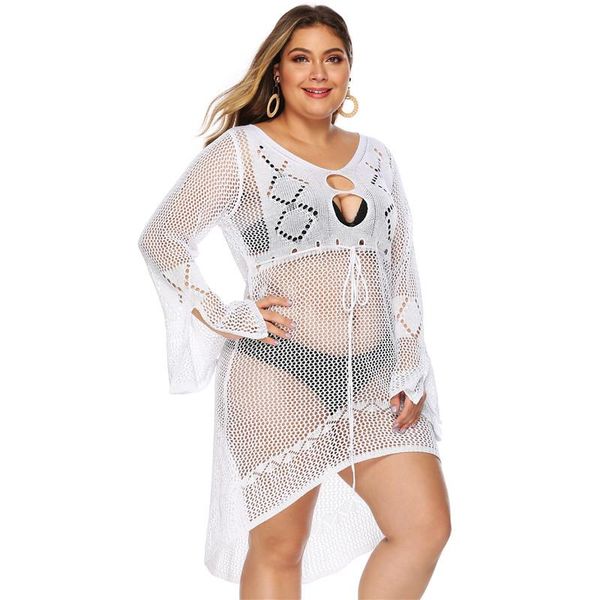 women's beach cover up plus size robe ete 2021 long dress maxi dresses for women summer transparent fishnet beachwear 4xl swimwear, White;black
women's beach cover up plus size robe ete 2021 long dress maxi dresses for women summer transparent fishnet beachwear 4xl swimwear, White;black