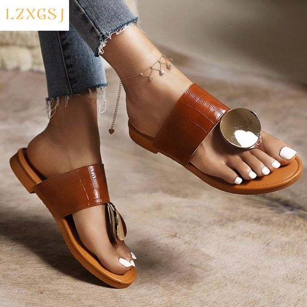 fashion women slippers summer brown flat heel metal thong sandals female casual flip flops lady outside daily shoes, Black
fashion women slippers summer brown flat heel metal thong sandals female casual flip flops lady outside daily shoes, Black