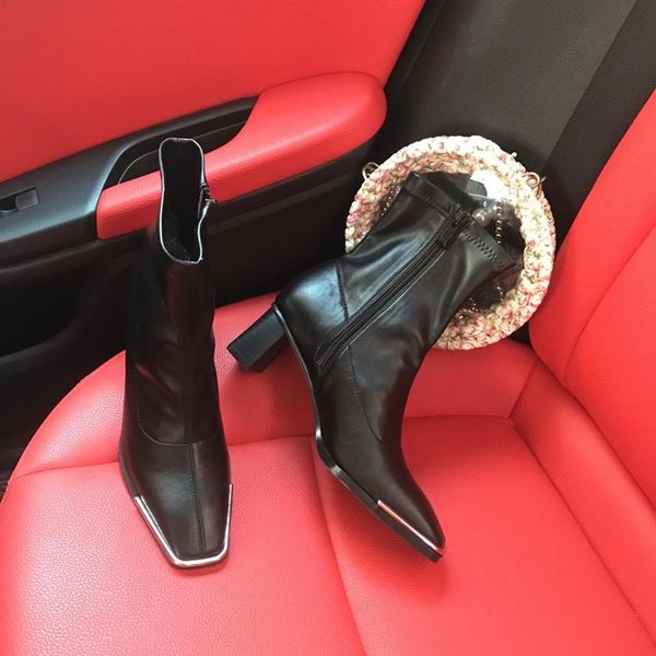 boots women lady ankle short high heels shoes black square toe zipper chunky pumps fashion
boots women lady ankle short high heels shoes black square toe zipper chunky pumps fashion