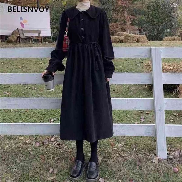 japanese mori girl autumn winter women dress peter pan collar loose harajuku corduroy cute kawaii lantern sleeve vestidos 210520, Black;gray
japanese mori girl autumn winter women dress peter pan collar loose harajuku corduroy cute kawaii lantern sleeve vestidos 210520, Black;gray