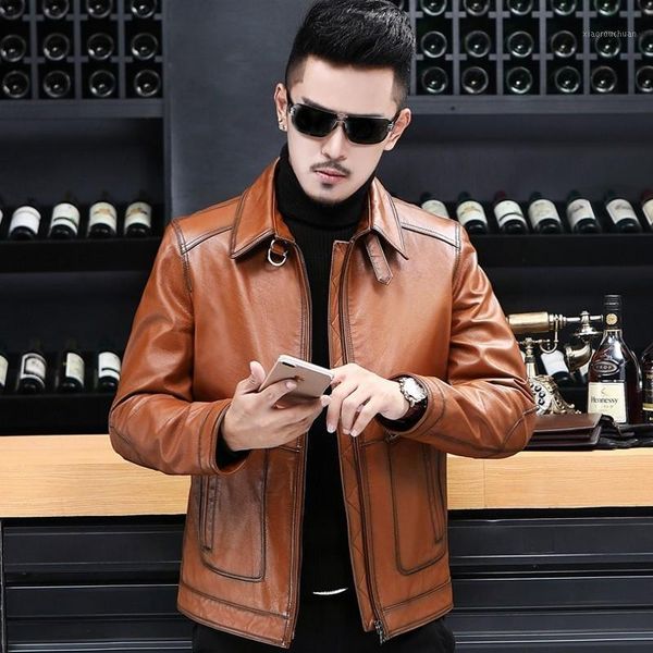 men's leather & faux street mens slim fit cow jacket fashion business lapel short coat winter warm real outwear plus size, Black
men's leather & faux street mens slim fit cow jacket fashion business lapel short coat winter warm real outwear plus size, Black