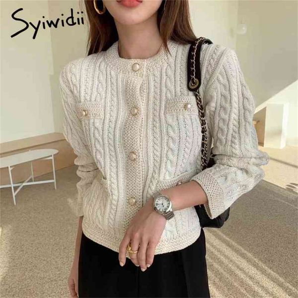 siyiwidii ribbed knitted cardigan sweater autumn cropped sweaters female ol korean chic winter clothes women 210415, White;black
siyiwidii ribbed knitted cardigan sweater autumn cropped sweaters female ol korean chic winter clothes women 210415, White;black