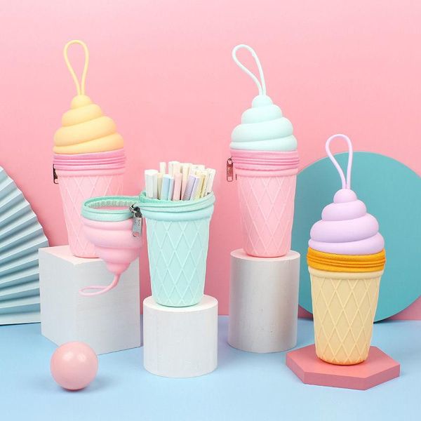 creative ice cream pen holder cute pencil case silicone milk tea cup school cases for girl student bagkawaii bags
creative ice cream pen holder cute pencil case silicone milk tea cup school cases for girl student bagkawaii bags