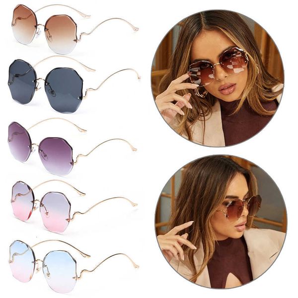 aviator sunglasses fashion rimless gradient sunglasses summer uv400 eyewear trendy vintage metal frameless curved temples sun glasses, White;black
aviator sunglasses fashion rimless gradient sunglasses summer uv400 eyewear trendy vintage metal frameless curved temples sun glasses, White;black