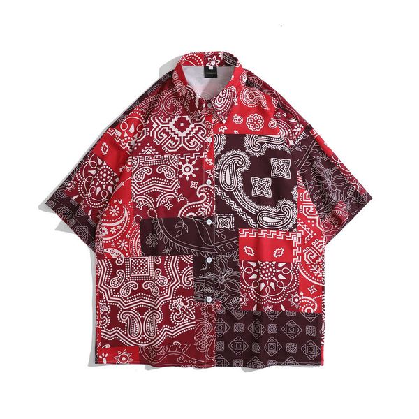 dresses vs menswear | summer loose beach short sleeve men's and women's printed shirt 5069, White;black
dresses vs menswear | summer loose beach short sleeve men's and women's printed shirt 5069, White;black