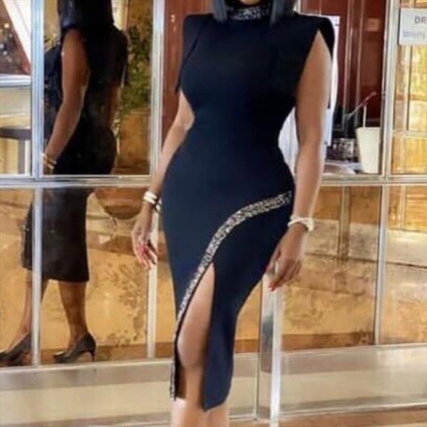 bodycon slim party womens dresses solid stand collar skinny short sleeve robes high slit african fashion female vestidos, Black;gray
bodycon slim party womens dresses solid stand collar skinny short sleeve robes high slit african fashion female vestidos, Black;gray