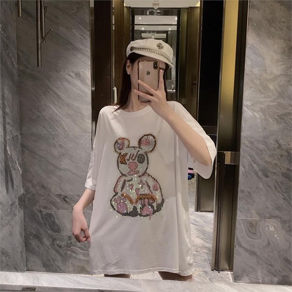 women's t-shirt the 2021 white with short sleeves will see from quality long diamond bear loose shirt in modal
women's t-shirt the 2021 white with short sleeves will see from quality long diamond bear loose shirt in modal
