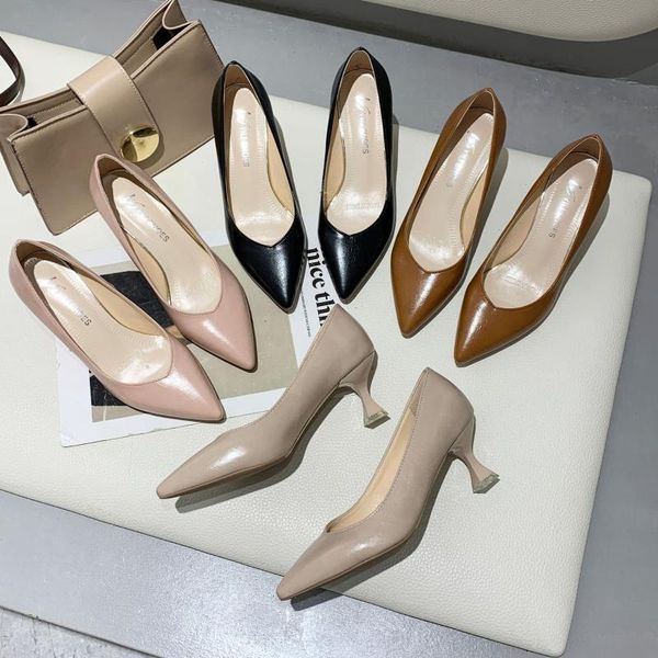 high heels women's 2021 spring style korean pointed toe shallow mouth fashion square heel artificial leather dress shoes, Black
high heels women's 2021 spring style korean pointed toe shallow mouth fashion square heel artificial leather dress shoes, Black