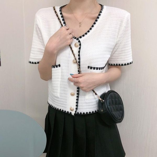 women's t-shirt summer style short sleeve sweater tshirt fashion slim shirt button white cardigan v-neck thin female clothing
women's t-shirt summer style short sleeve sweater tshirt fashion slim shirt button white cardigan v-neck thin female clothing